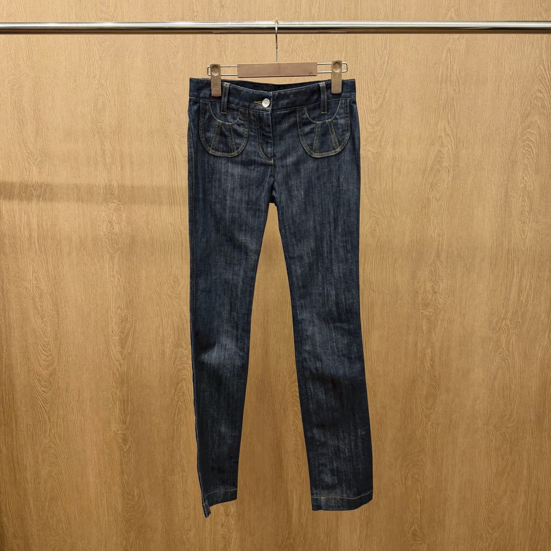 돌체앤가바나 데님 팬츠 라운드 포켓 디테일 슬림 스트레이트핏 인디고 상품이미지2