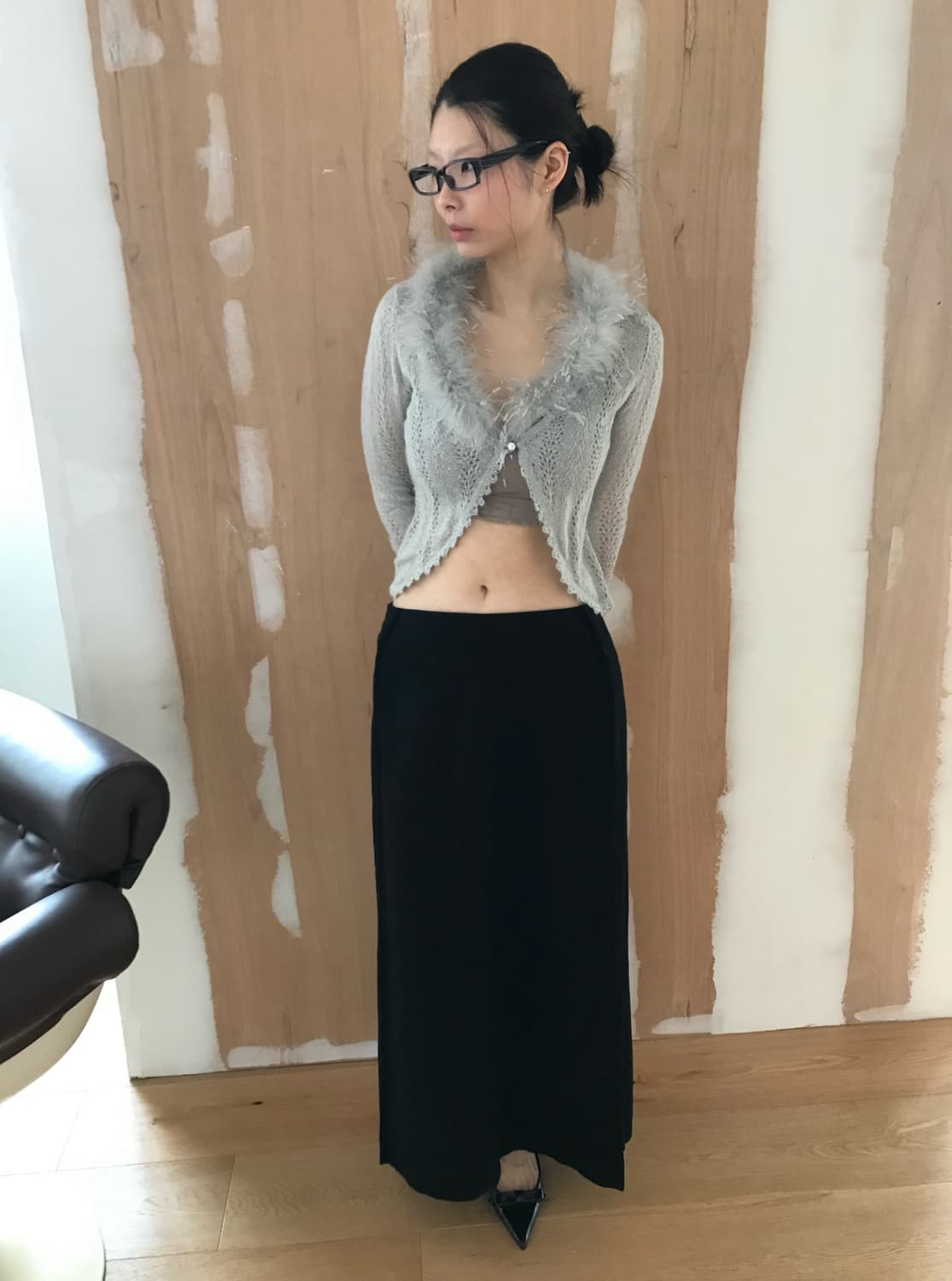 vintage grey mohair cardigan 상품이미지2