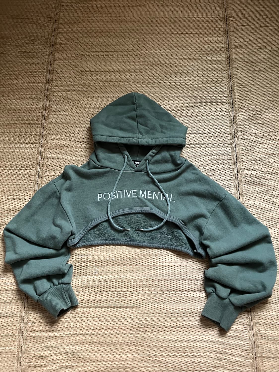 카키 크롭 볼레로 후드 상품이미지1