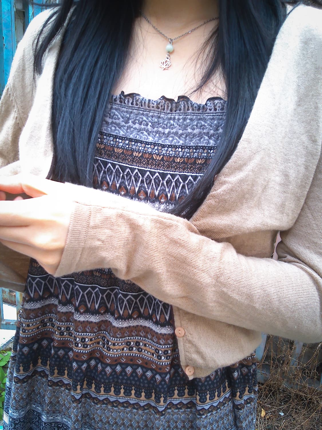 Bohemian Frill Dress(Brown) 상품이미지9