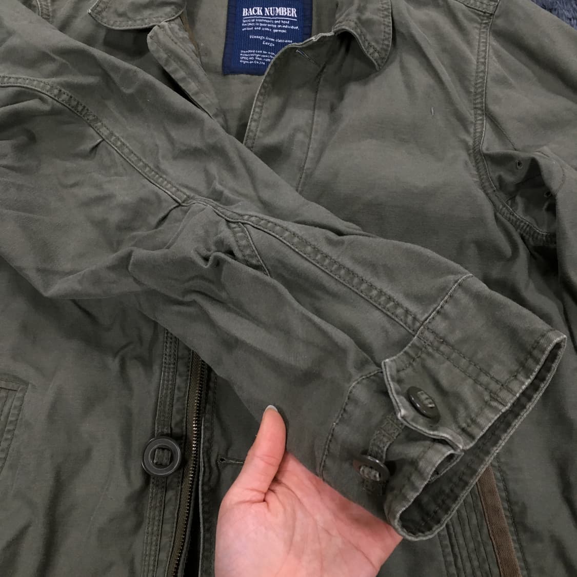 투티/0342 BLACK NUMBER 카키 면 자켓 디테일 유니크 셔츠 상품이미지6