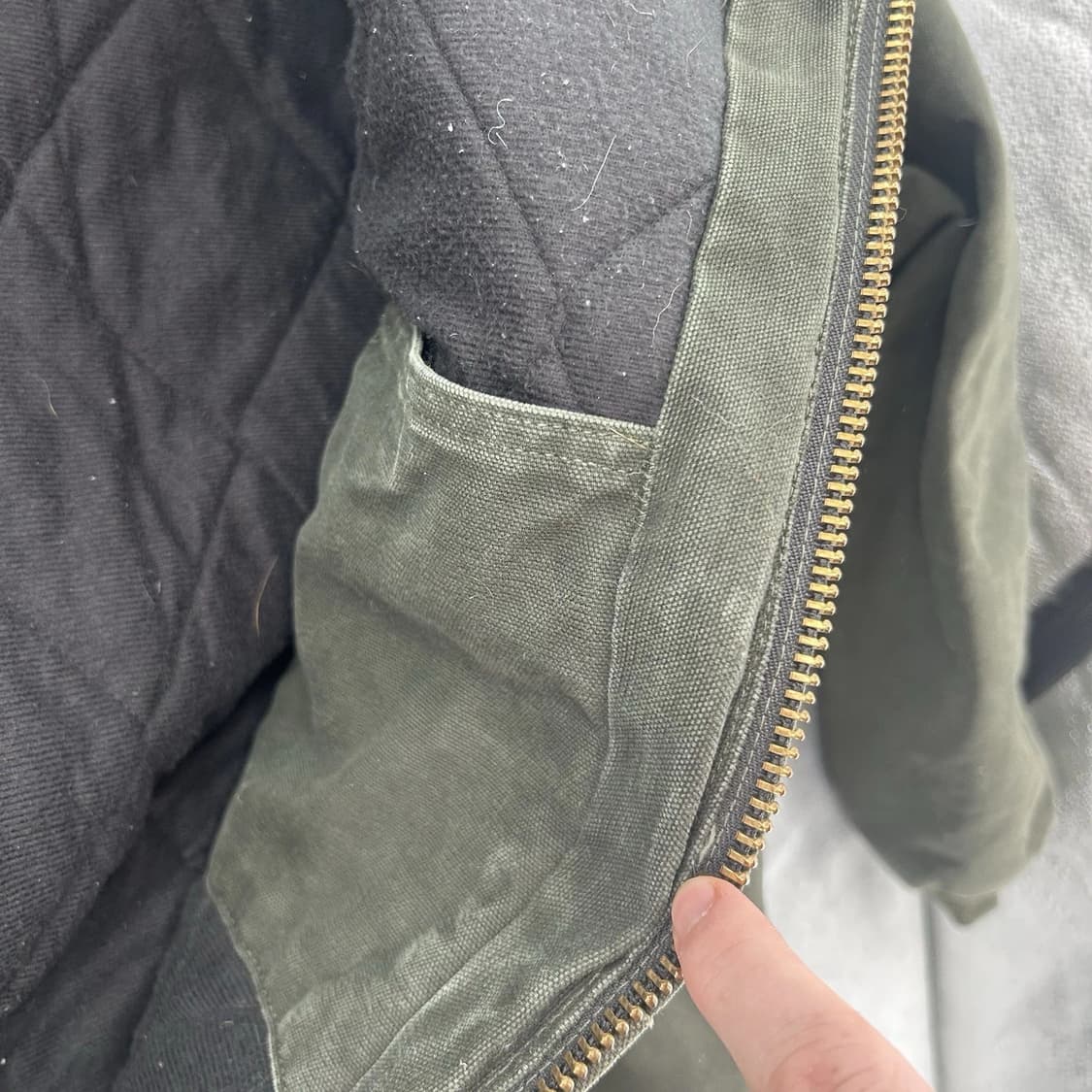 칼하트 J130 캔버스 자켓 모스 그린 상품이미지7