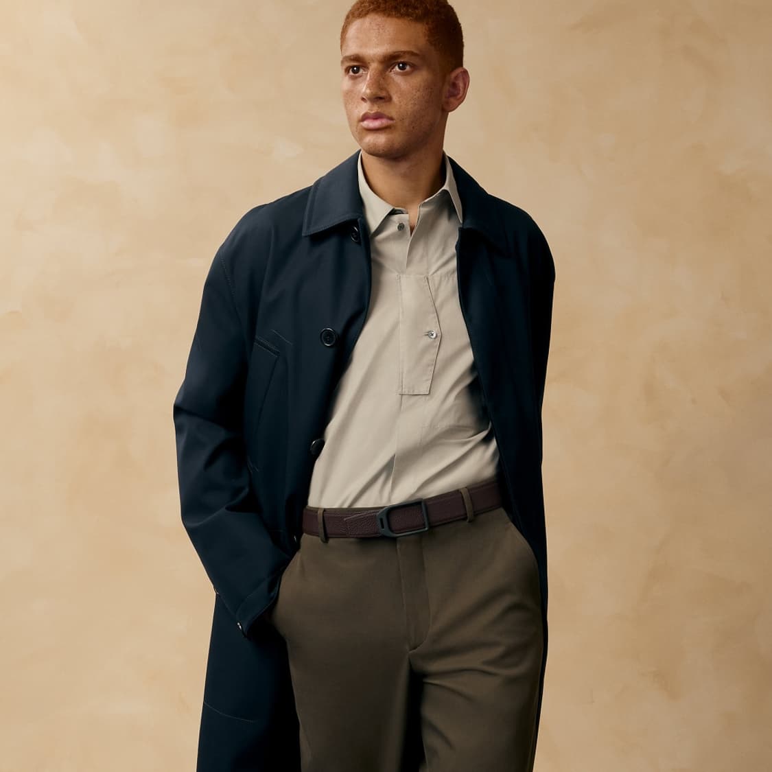 에르메스 헤비트윌 컬렉션 네이비 트렌치코트 상품이미지1