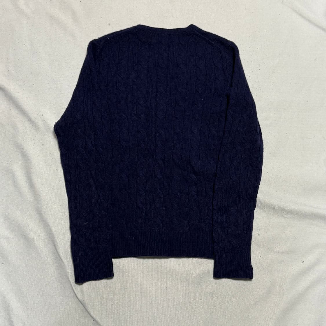 S 폴로랄프로렌 여성용 네이비 캐시미어 케이블 니트 상품이미지3