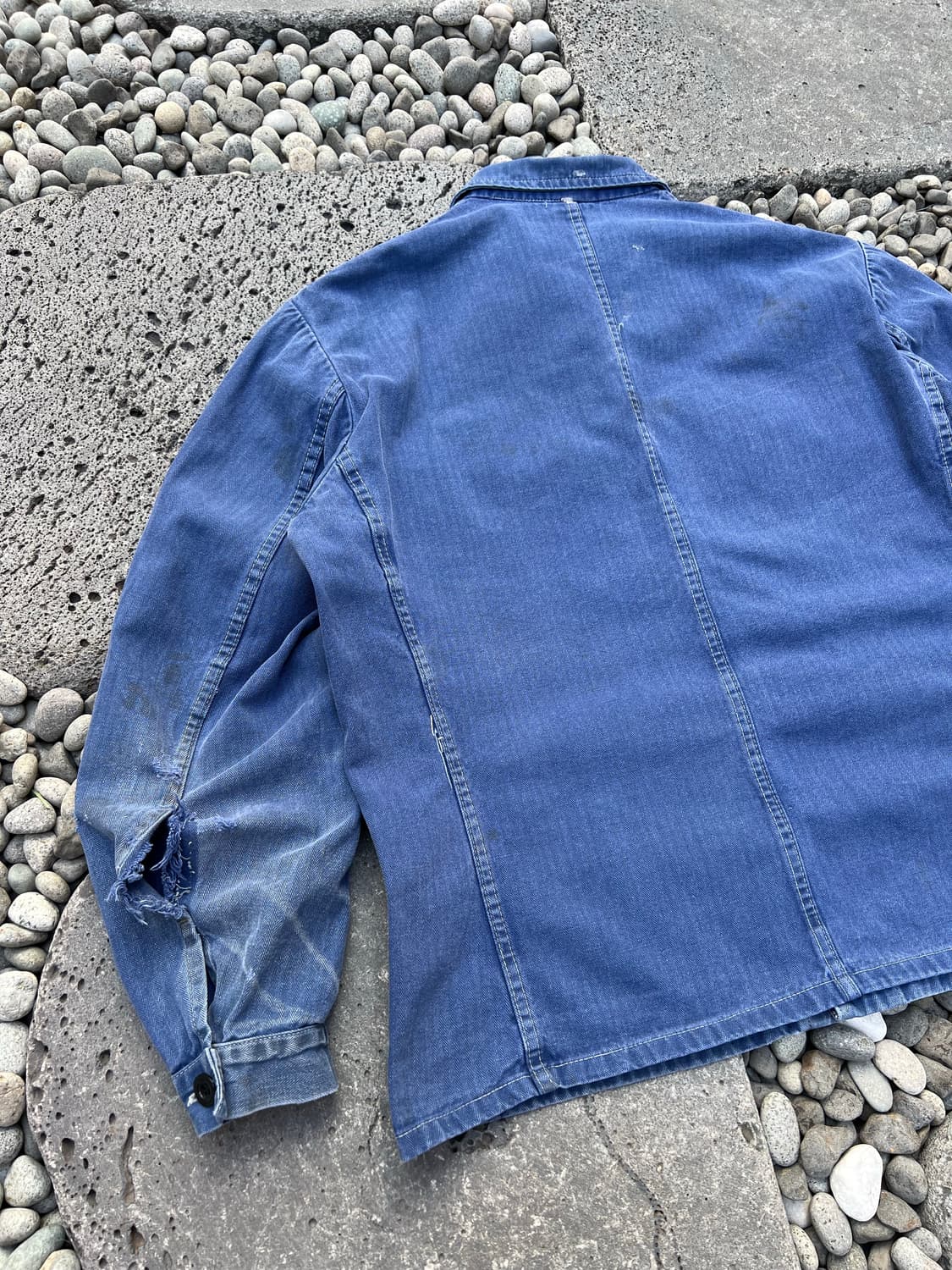 FADED VINTAGE WASHING HBT 헤링본 프렌치워크자켓 상품이미지8