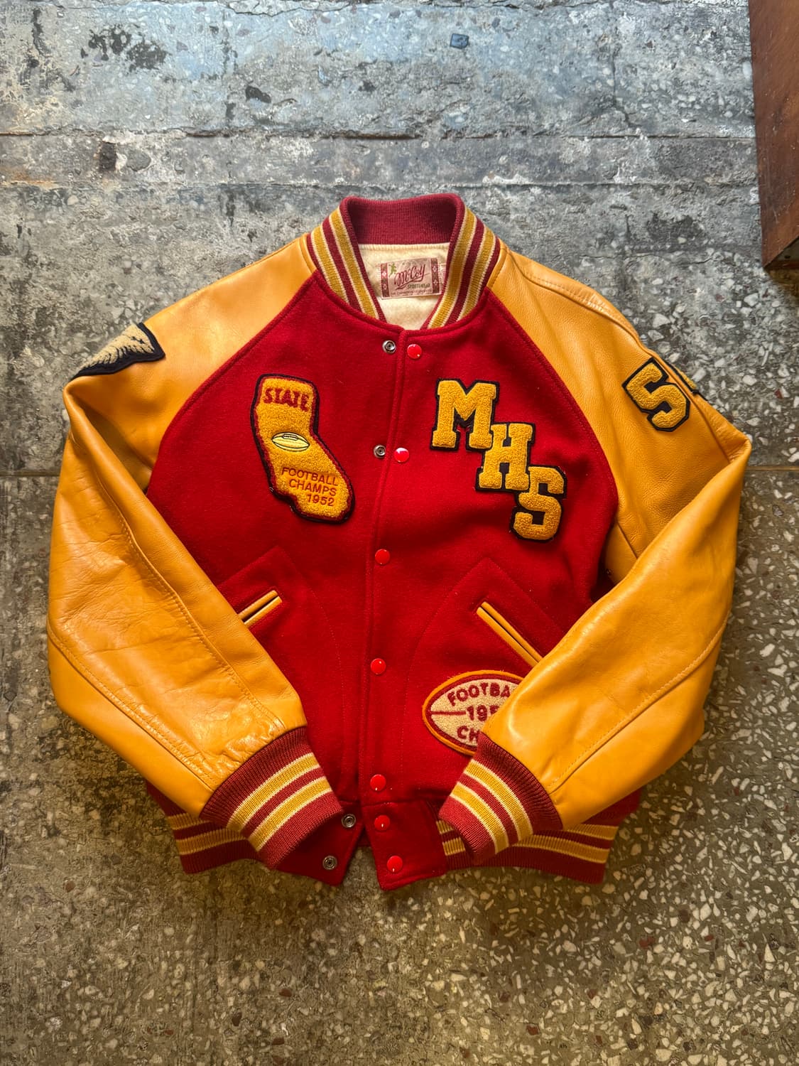 (구)리얼맥코이 90‘s 가죽 바시티 패치자켓 상품이미지6