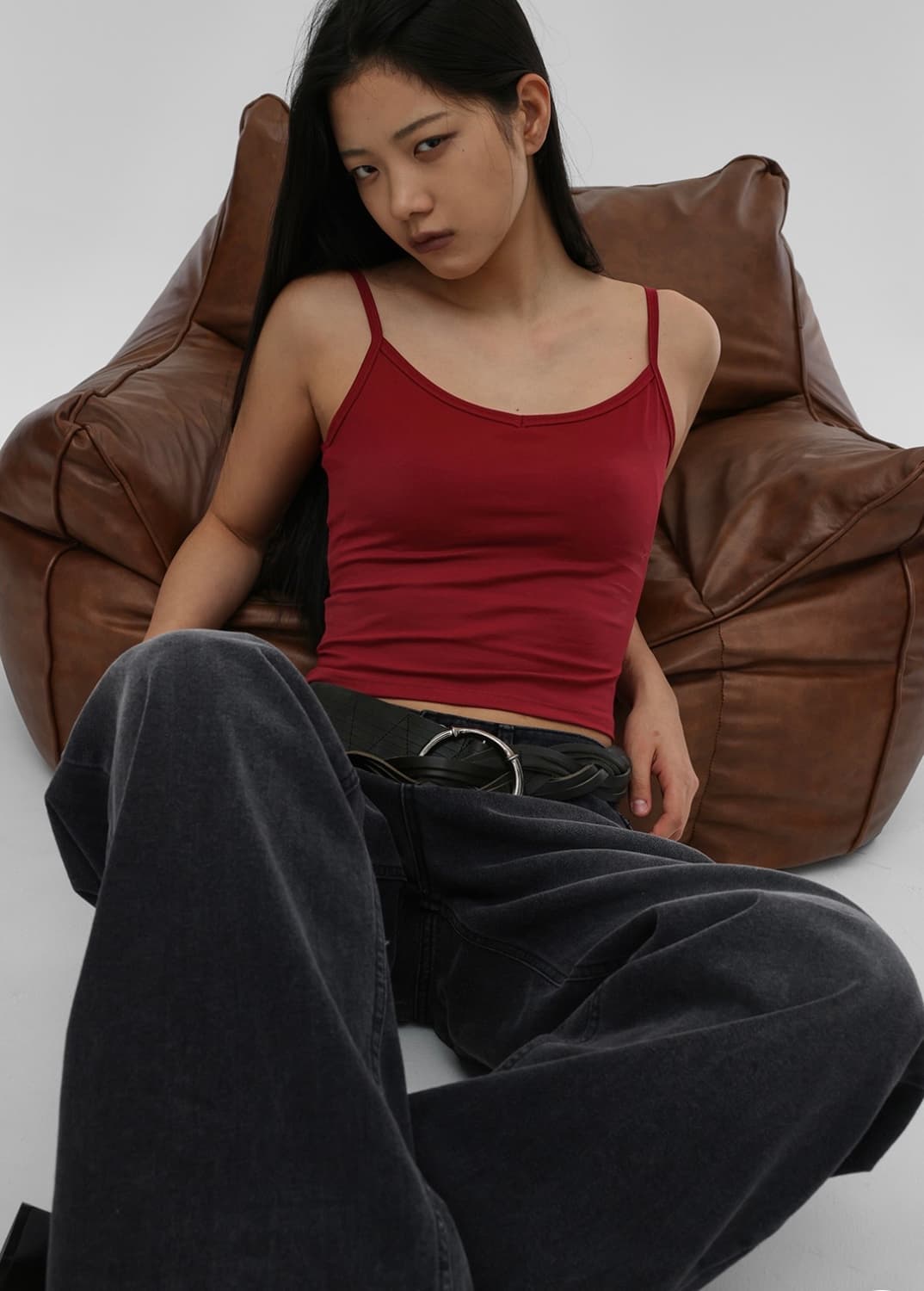 블랙업 이지 백리스 캡내장 나시 (레드) 상품이미지3