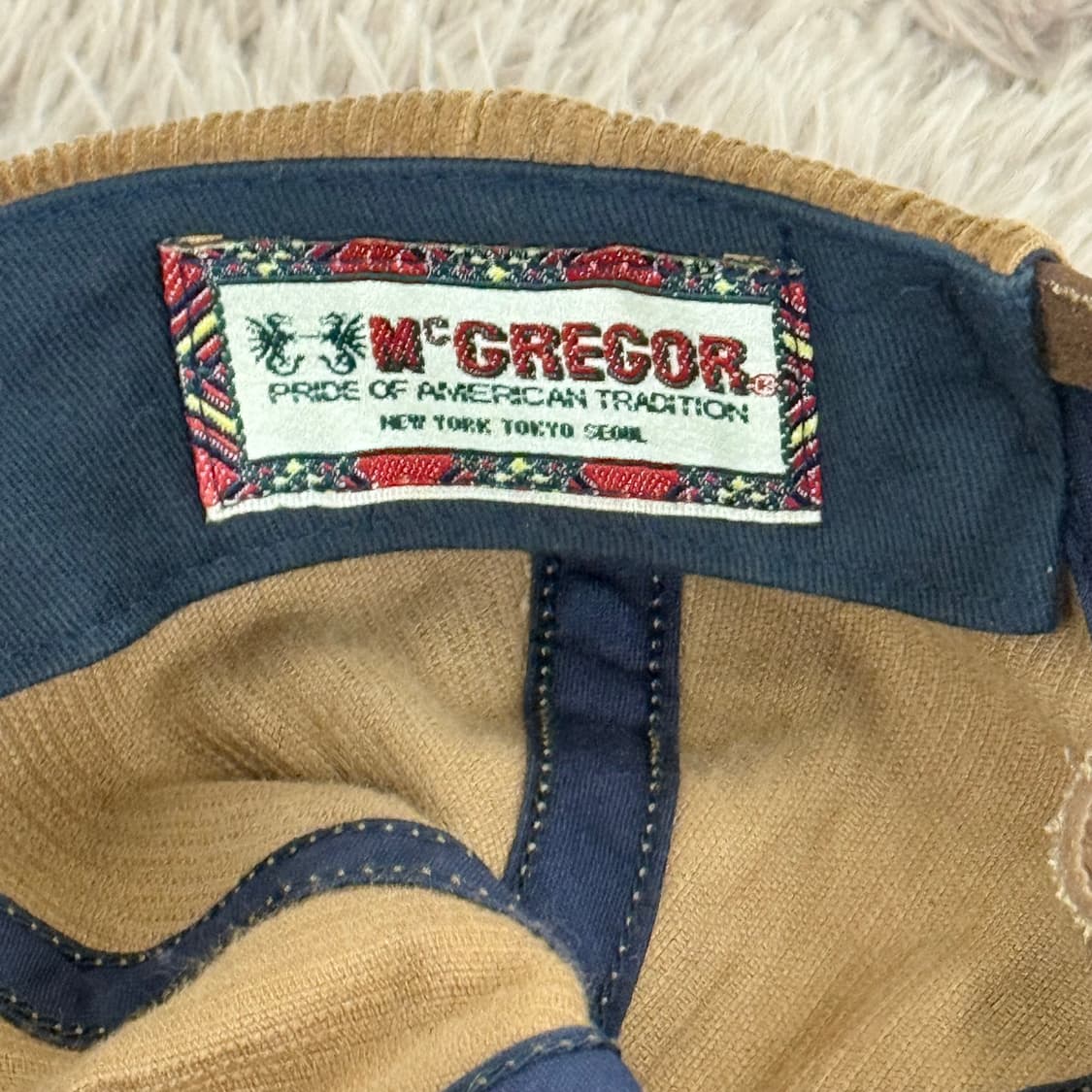 빈티지 맥그리거 베이지 코듀로이 볼캡 상품이미지6