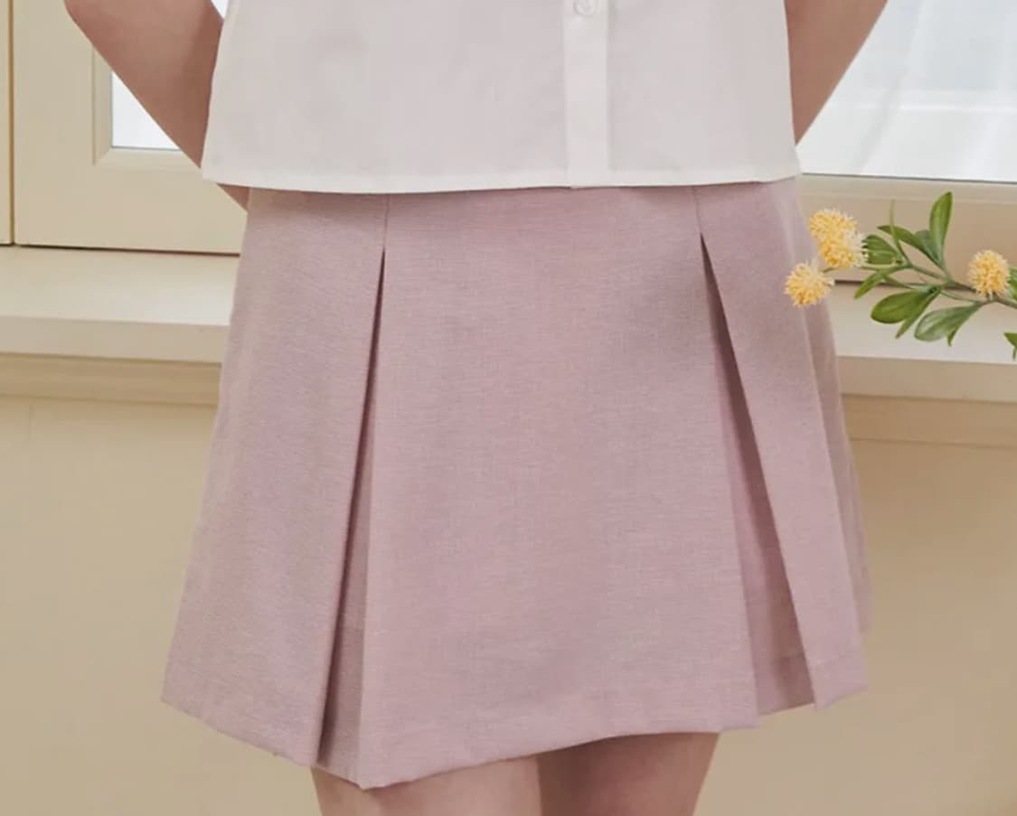 미케네 피터팻 플리츠 스커트 핑크  상품이미지3