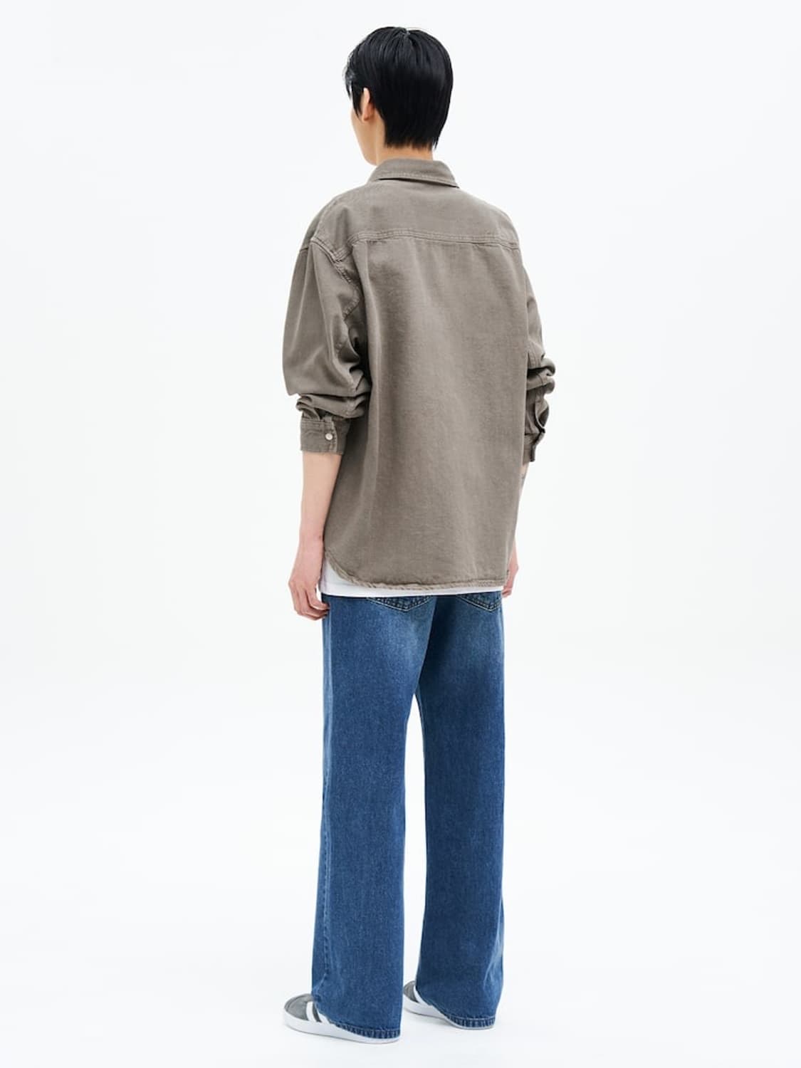 에잇세컨즈/ 헤비 트윌 가먼트다잉 셔츠 올리브/ XXL 상품이미지4