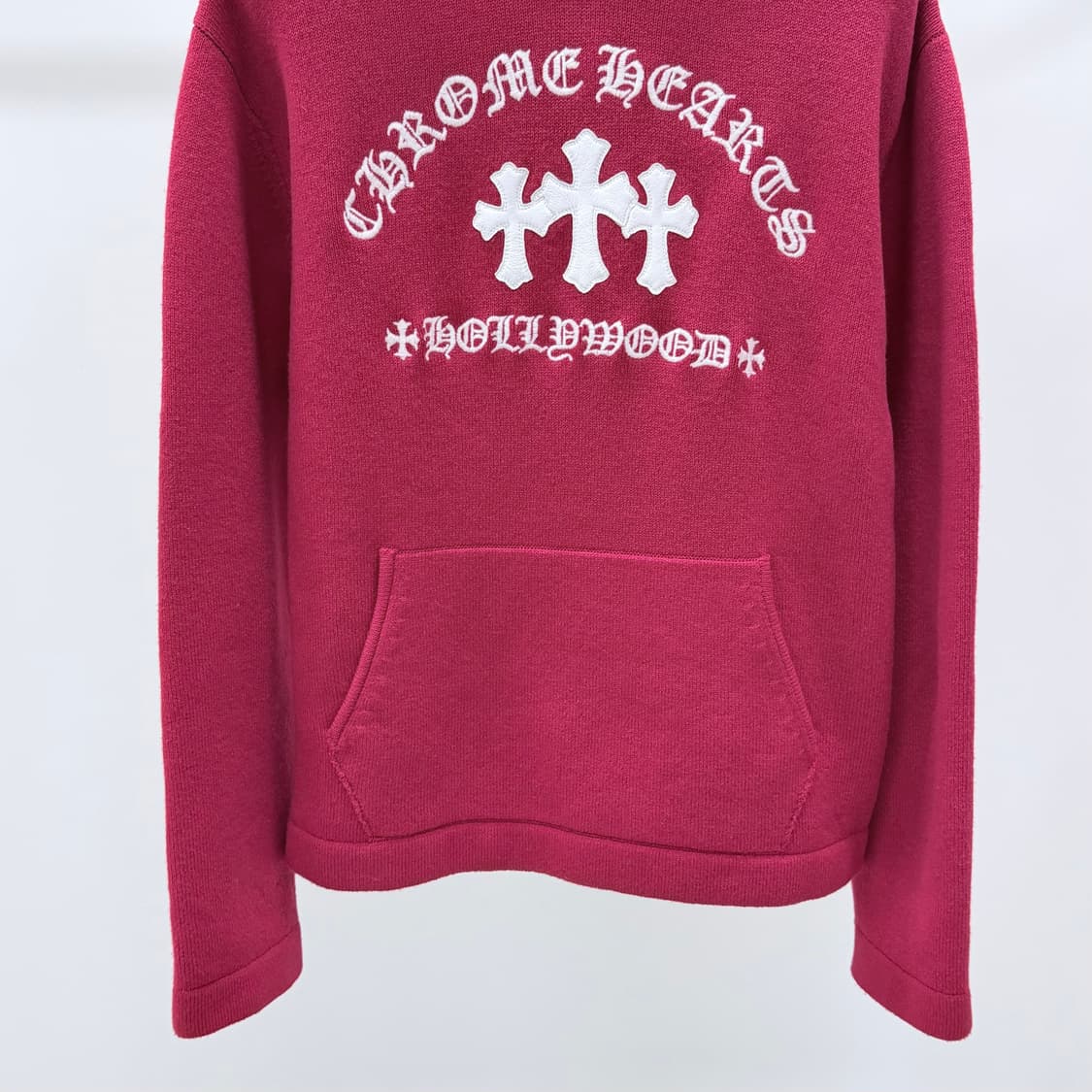 [S+급/M] 크롬하츠 세메터리 레더 패치 캐시미어 후드티 상품이미지4