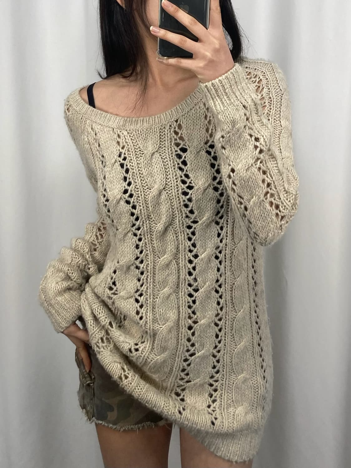 아베크롬비 베이지 꽈배기 니트 상품이미지1