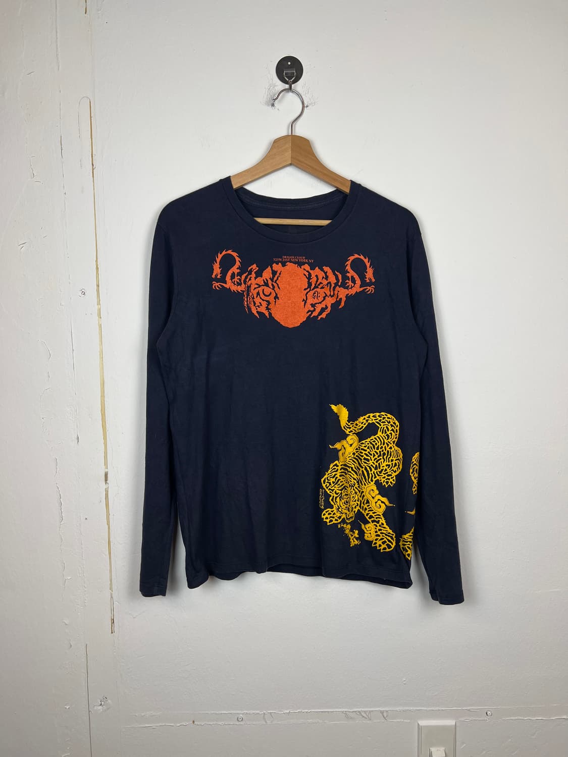 JPN DALUC 블랙 용 호랑이 프린팅 긴팔티 M 상품이미지1