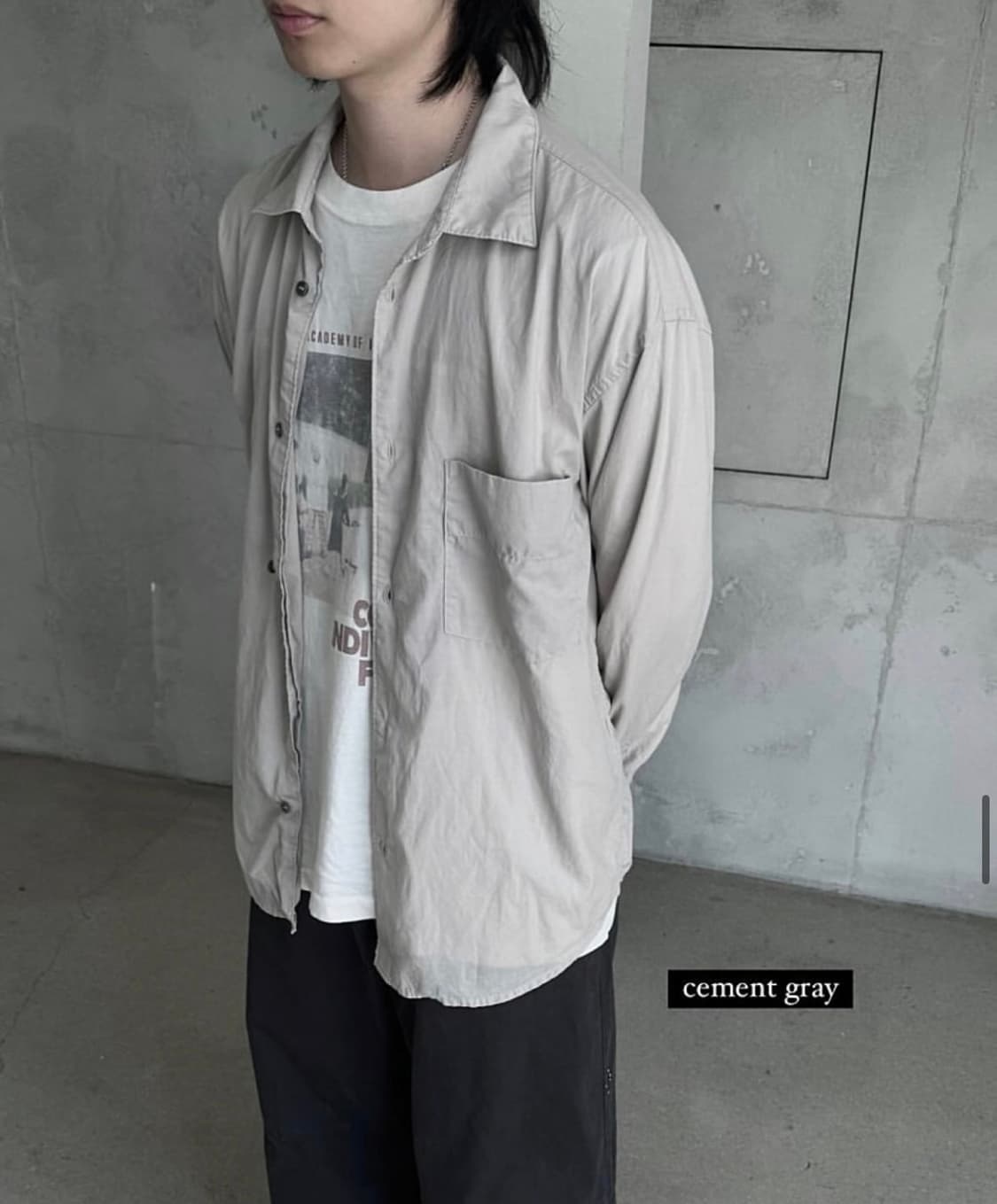 [4] 폴리테루 텐코셔츠 시멘트그레이 상품이미지3