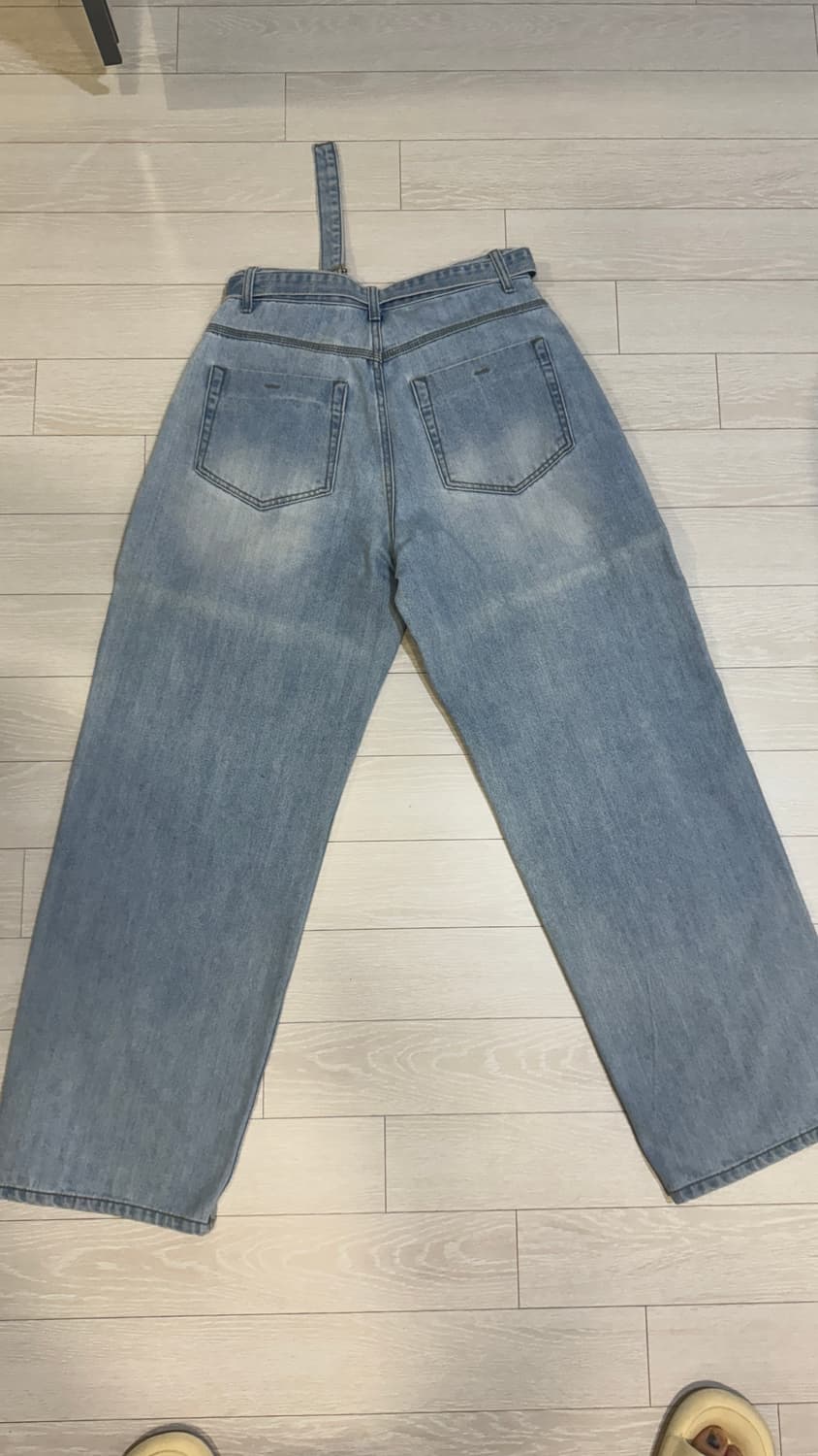 노운 벨티드 와이드 데님팬츠 상품이미지3