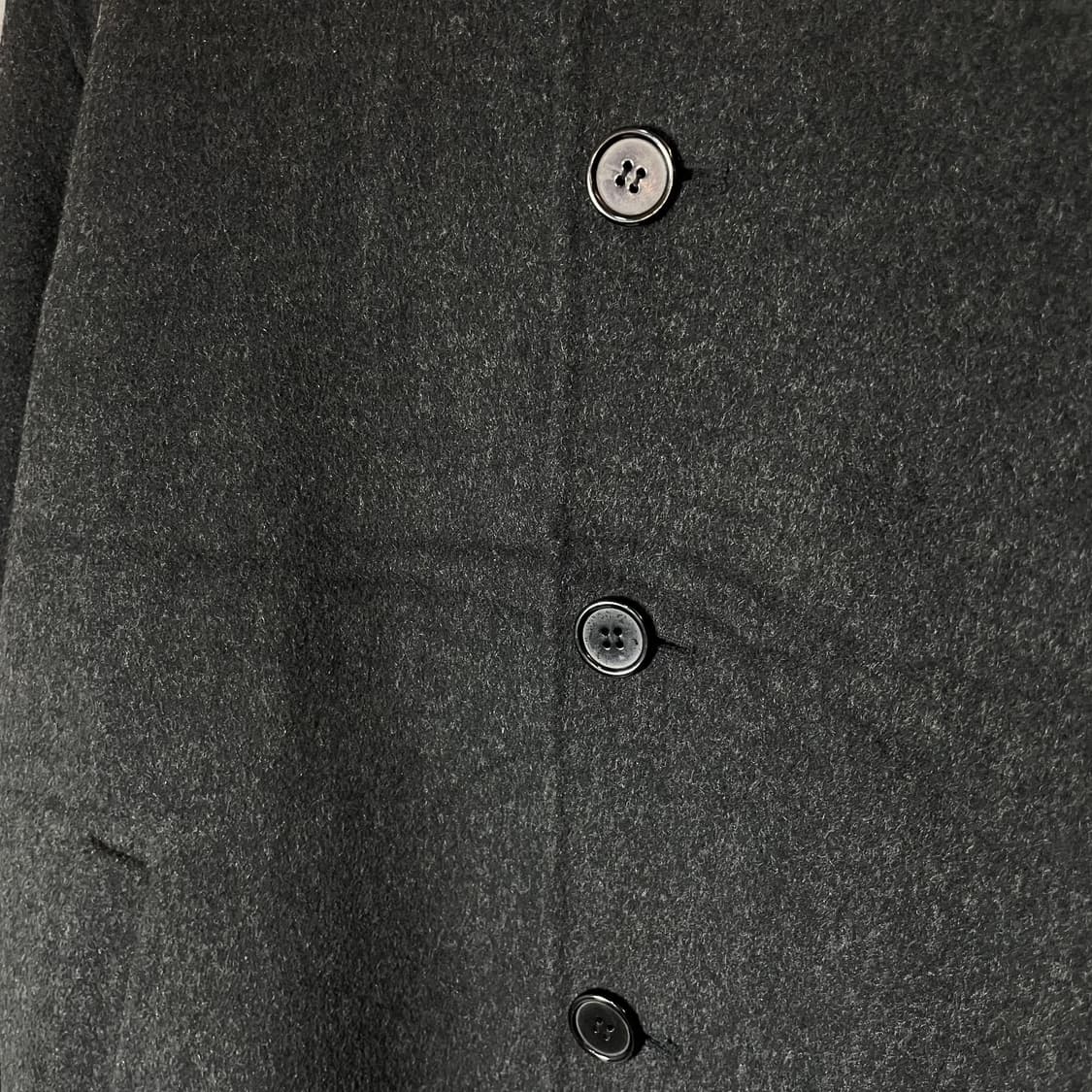 리치 차콜 울 싱글 롱 코트 100 상품이미지6