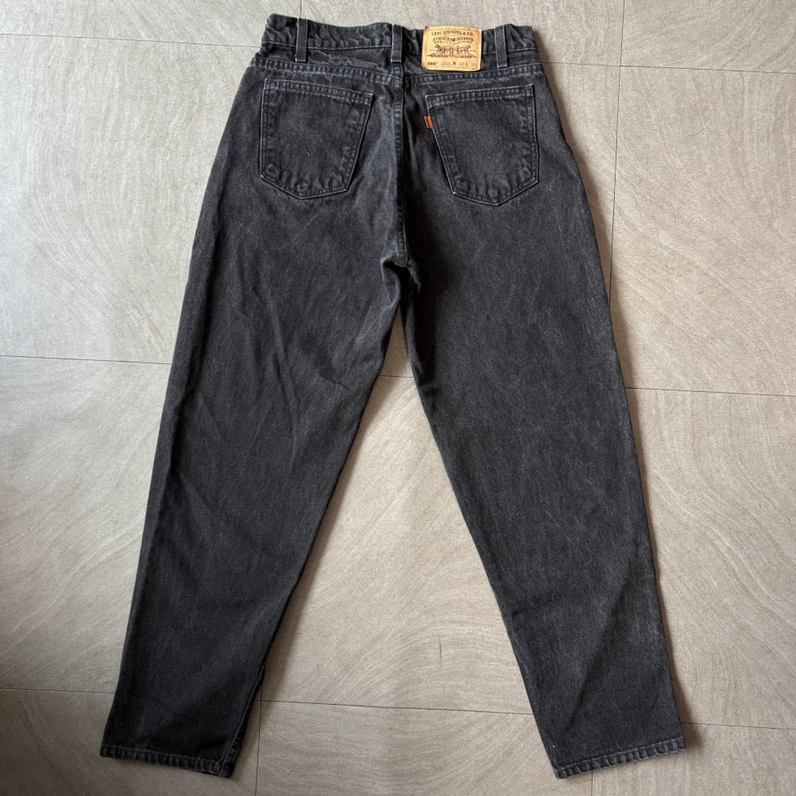 96년 미국 생산 리바이스 550 데님 오렌지탭 블랙 팬츠 상품이미지6