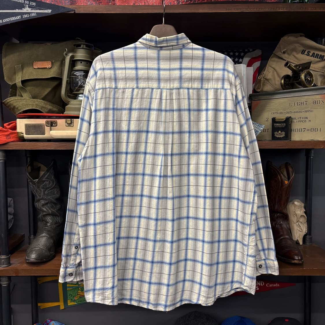 90s 파타고니아 파인코튼 윈도우페인 체크 워크셔츠 N194 상품이미지2