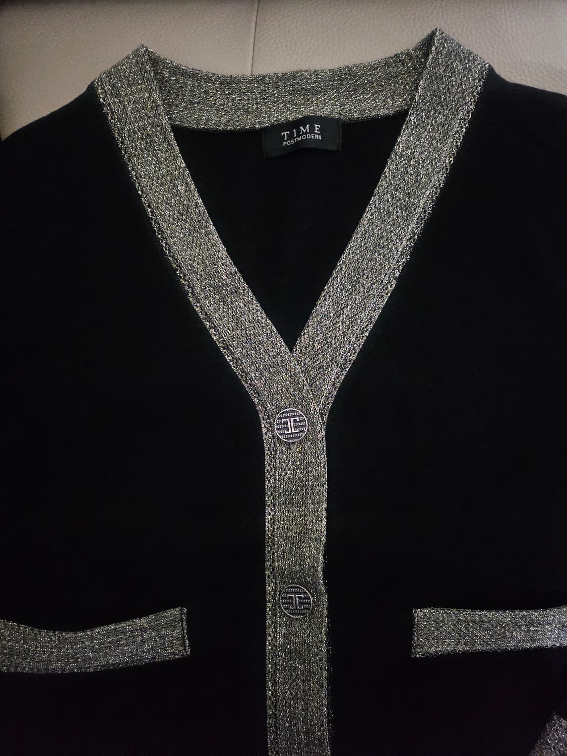 [거의 새것] 타임 TIME 자수 트위드 가디건 90 상품이미지2