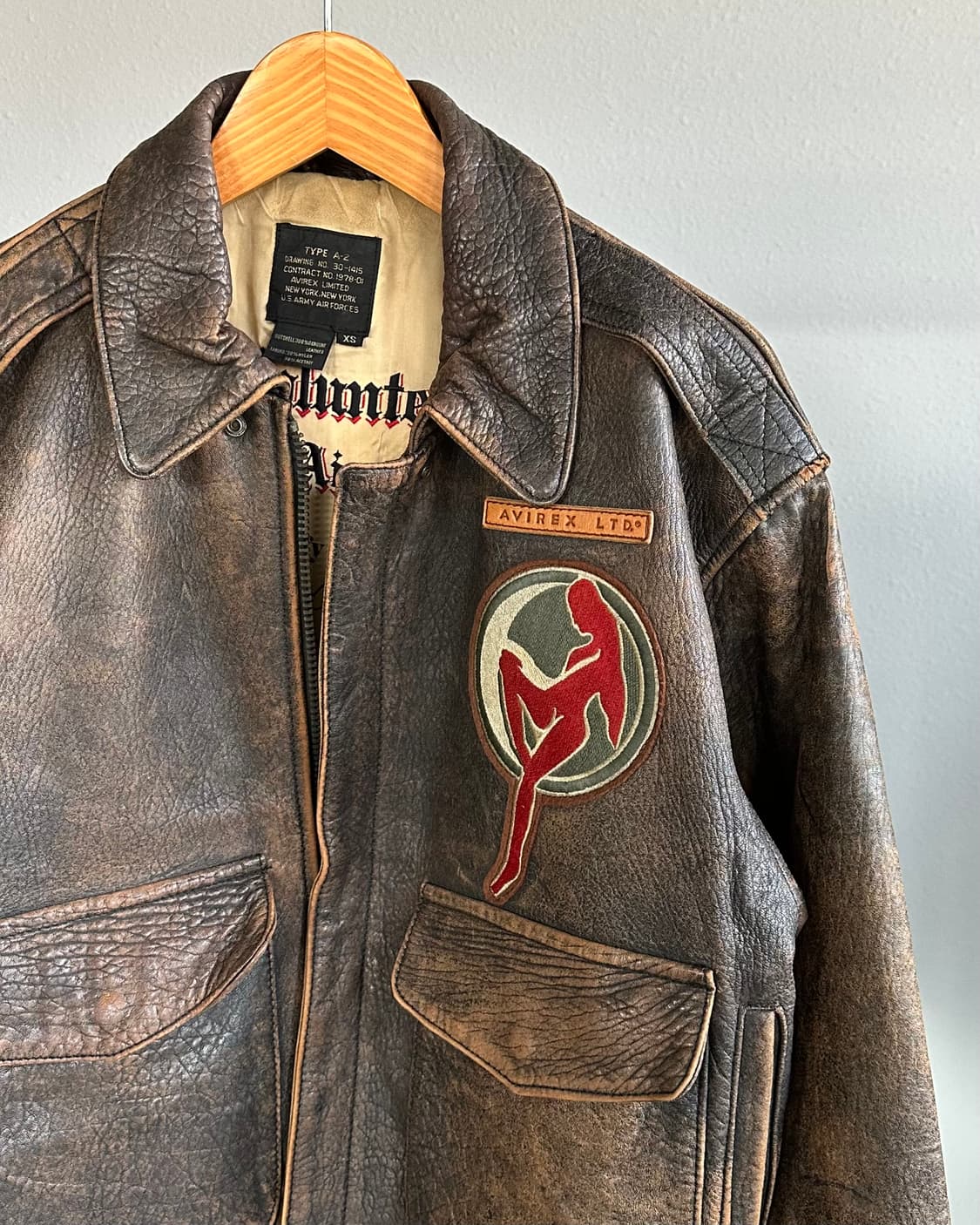 [M-L]아비렉스 Avirex A-2 플라이트 레더 자켓 상품이미지3