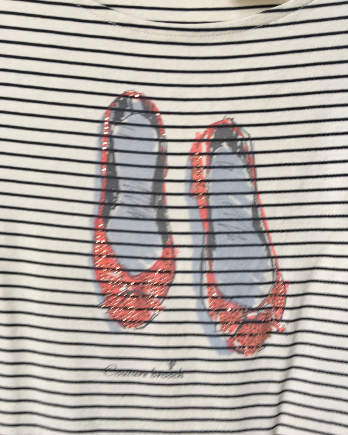 Shoe printing stripe pattern t shirt 상품이미지4