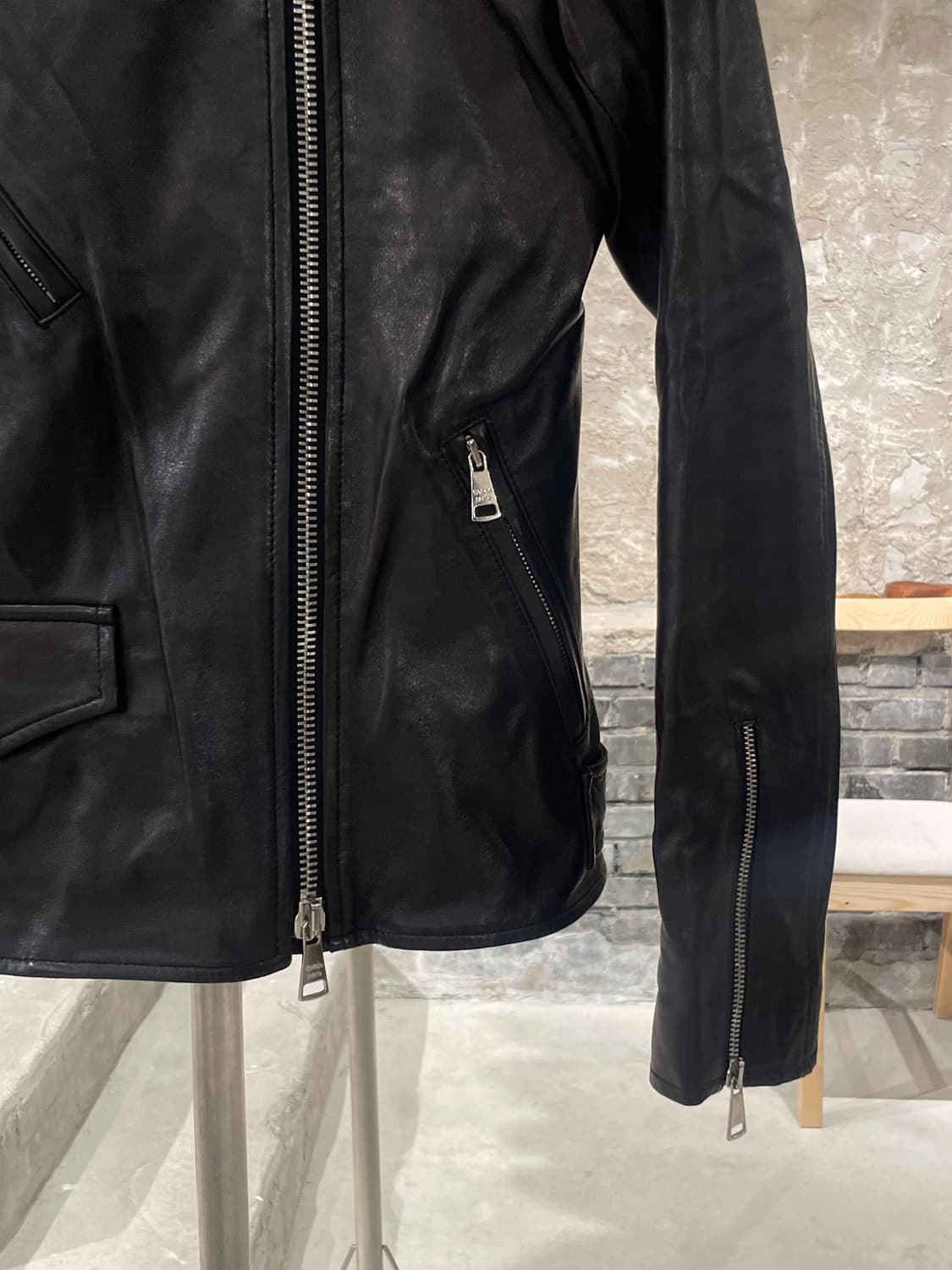 조르지오 브라토 블랙 유틸리티 쉽 레더 자켓 상품이미지5