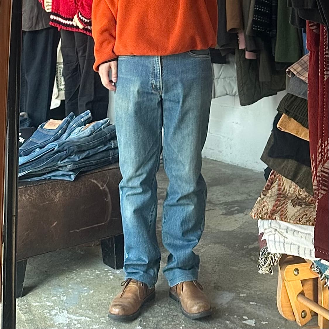 (착용컷) Wrangler 데님 팬츠 (남성용 33.5) 상품이미지3