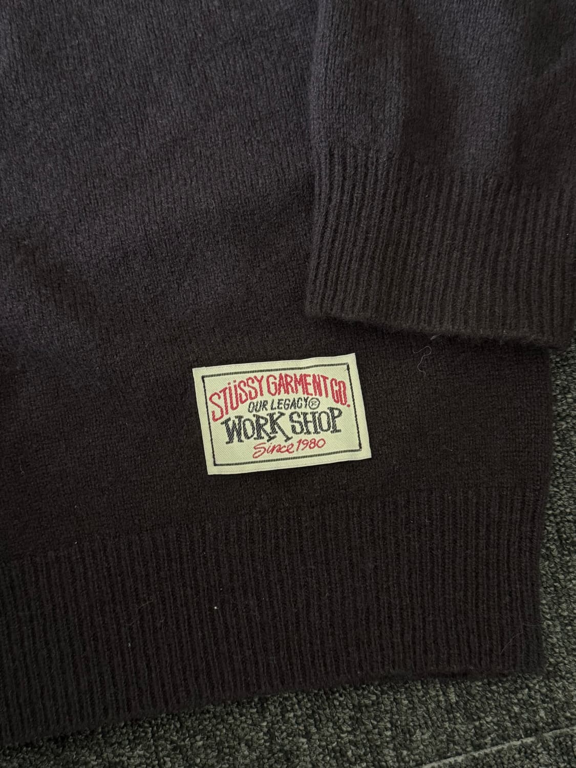 [XL] 스투시 x 아워레가시 워크샵 니트 라운드넥 스웨터 다크 브라운 상품이미지4