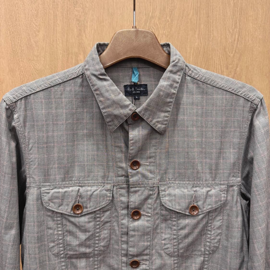 폴스미스 진스 코튼 긴팔 셔츠 자켓 더블 포켓 버튼 디테일 그레이 상품이미지4
