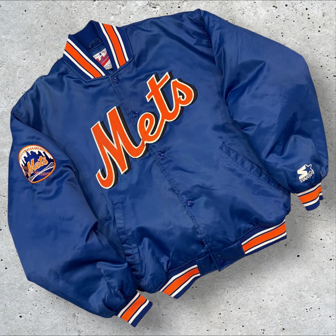 [L] 스타터 뉴욕 메츠 MLB 블루 야구 점퍼 자켓 C64 상품이미지1