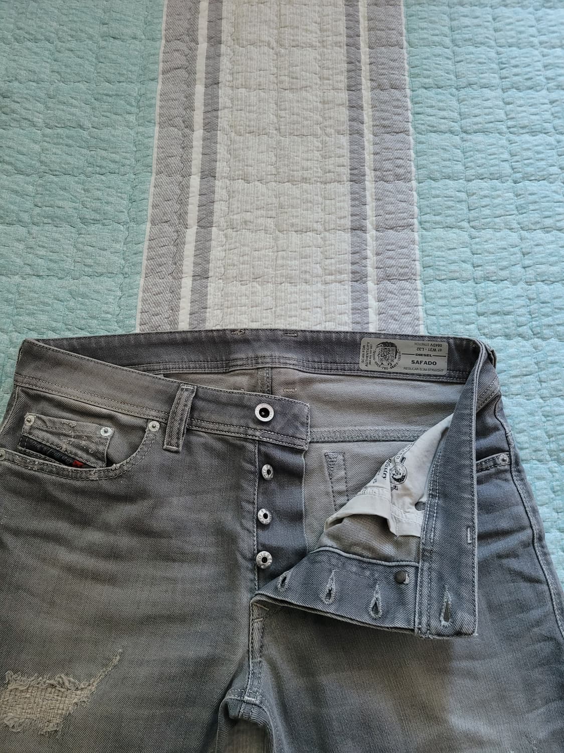 디젤 Diesel safado 084DV 사파도 데미지리페어 그레이워싱진 상품이미지4