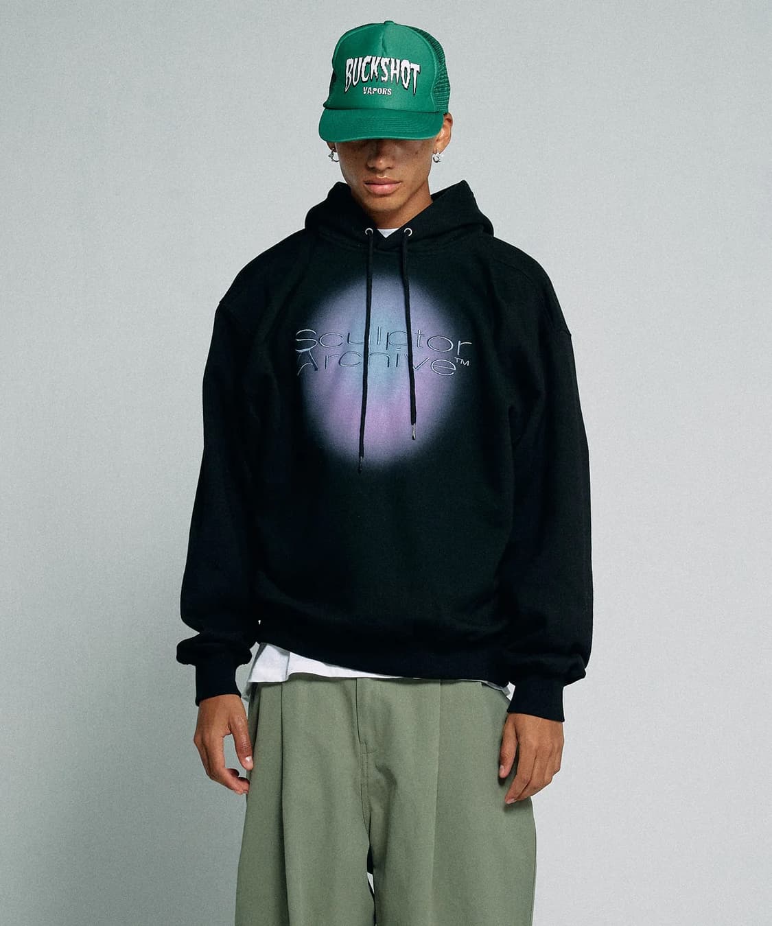 스컬프터 그래픽 로고 기모 스웻 후드티 블랙 XL 상품이미지4