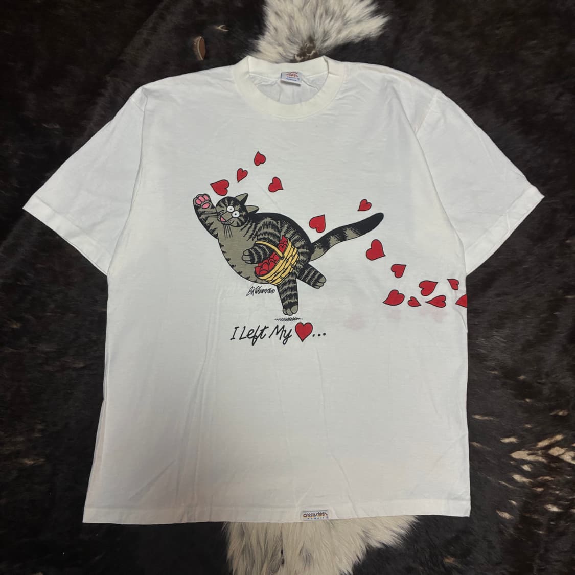 90‘s Crazy Shirts 양면 고양이 반팔티 상품이미지1
