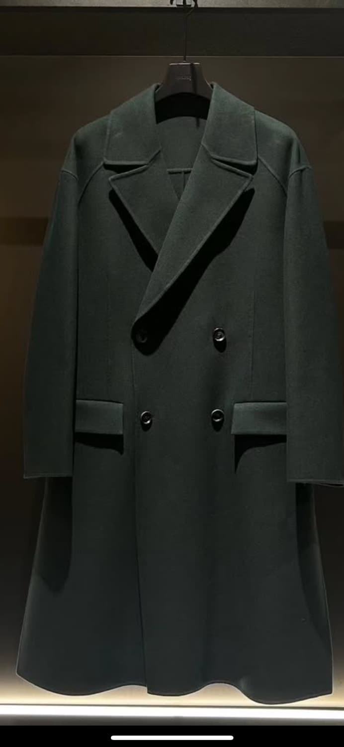 준지 23fw 맥시 캐시미어 코트 딥그린 상품이미지1