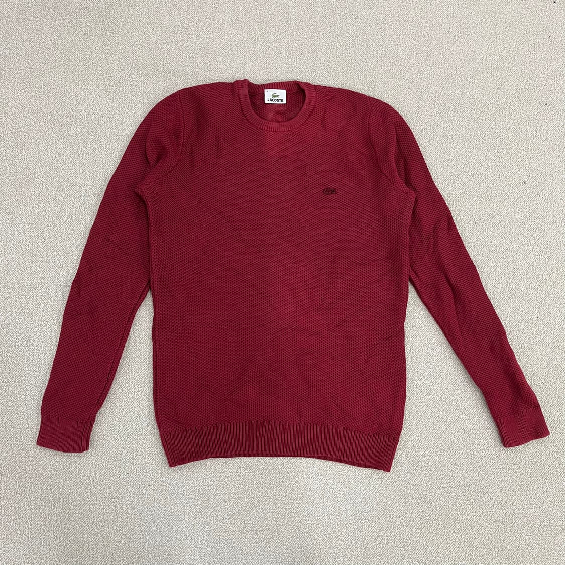 [4] 라코스테 버건디 와플 코튼 니트 스웨터 0108M1 상품이미지1