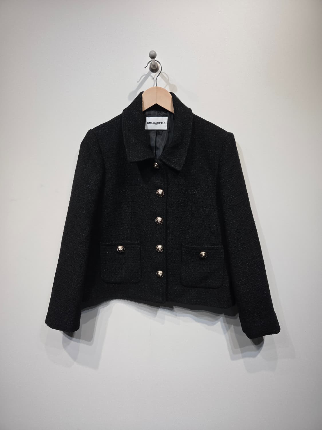 KARL LAGERFELD 칼 라거펠트 블랙 트위드 크롭 자켓 상품이미지2