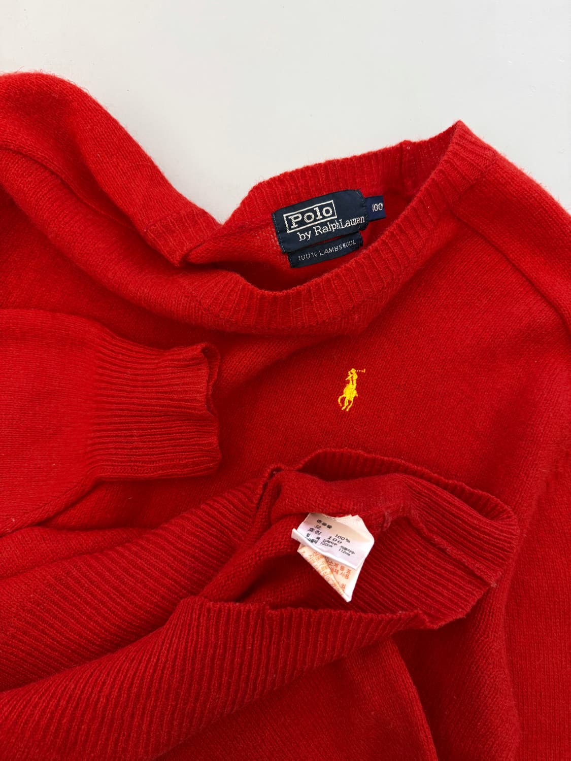 폴로 랄프로렌 루즈핏 91‘s 딥레드 울 니트 상품이미지2