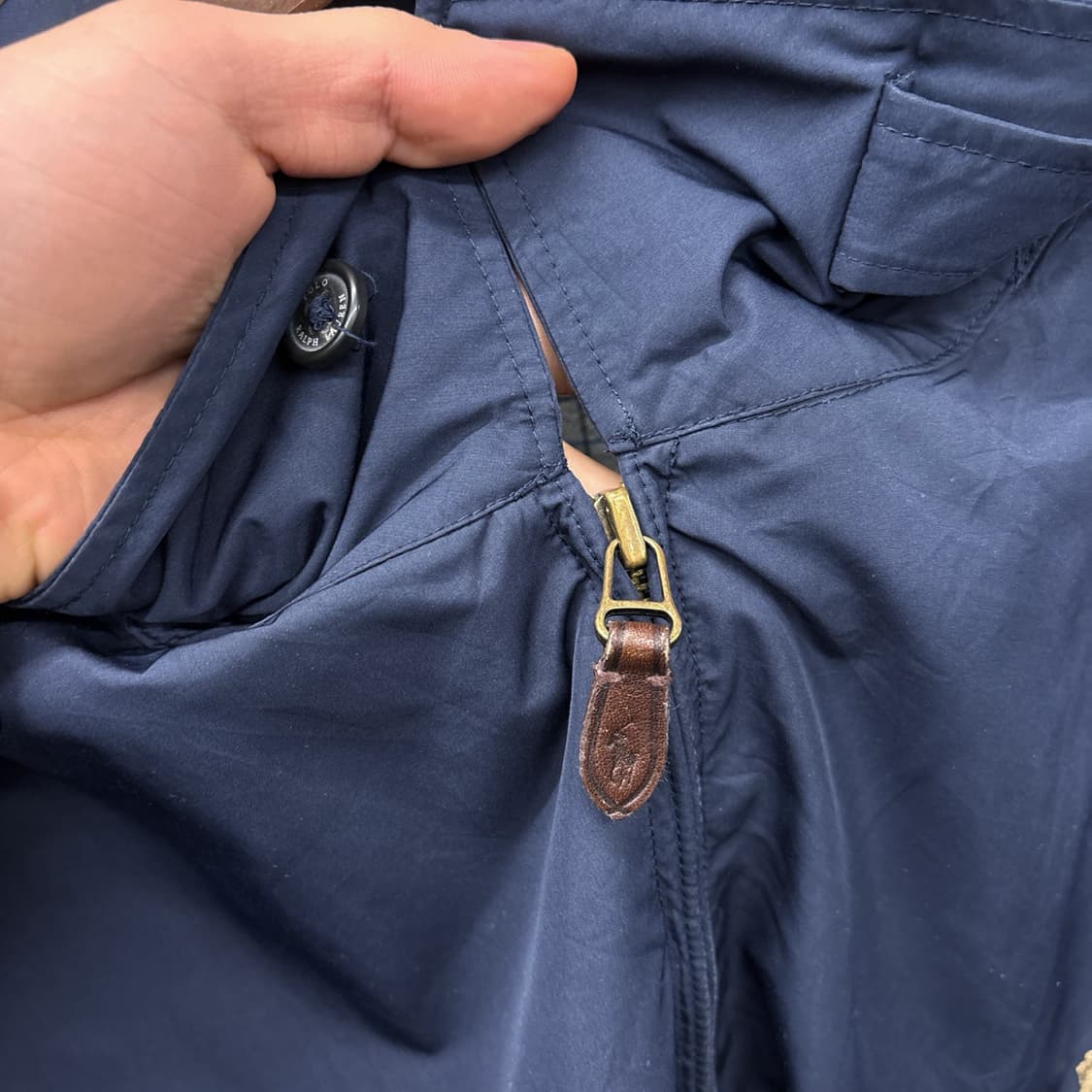 신형라벨 폴로 랄프로렌 스윙탑 집업자켓 체크라이닝 가죽지퍼 N690 상품이미지6