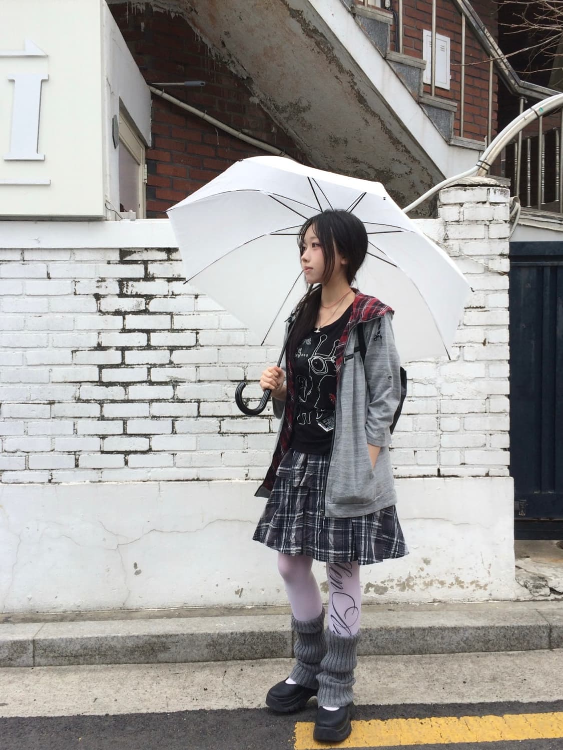 빈티지 그레이 체크 너드 코디세트  상품이미지2