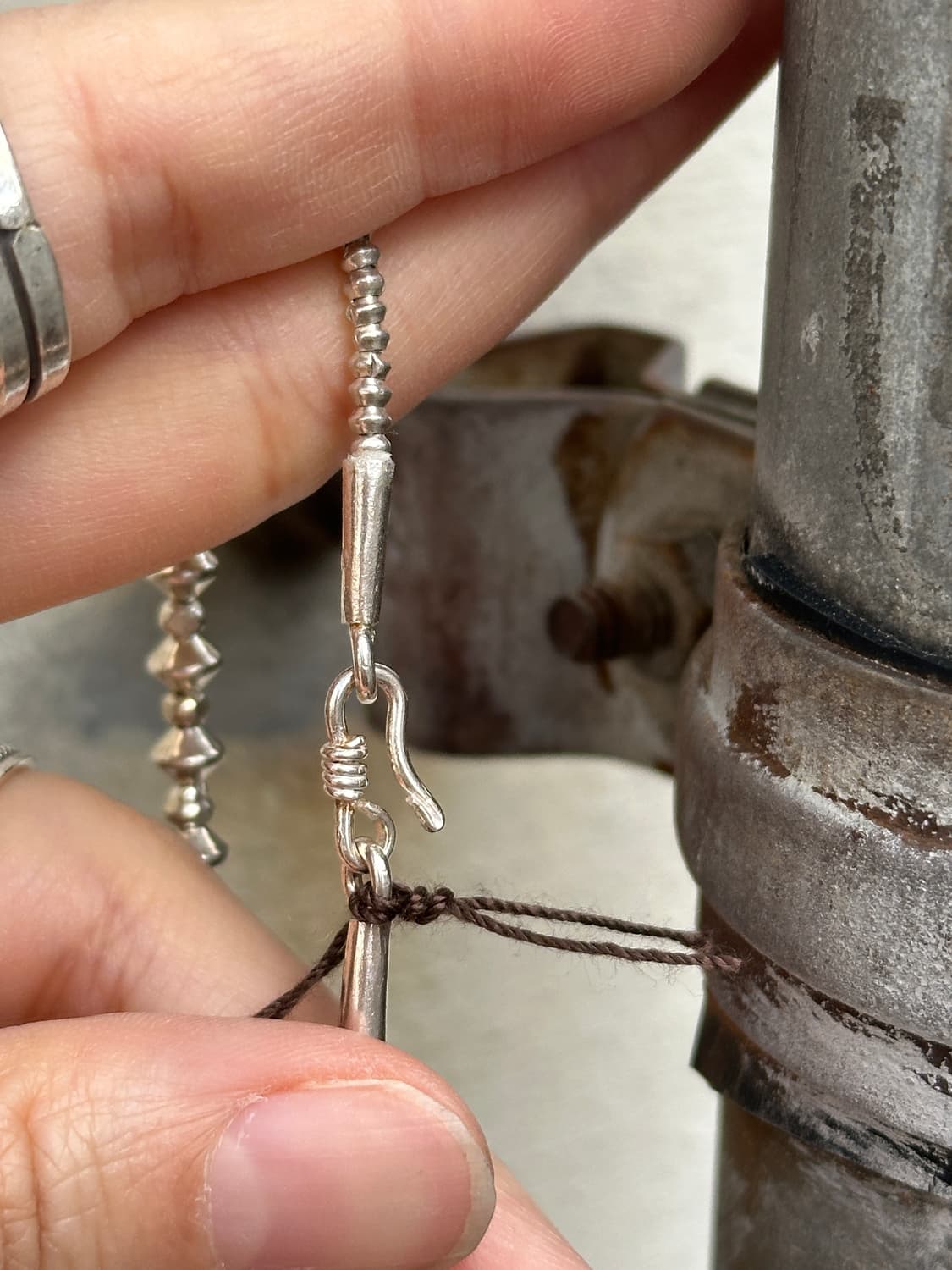 Bicone Saucer Bead Chain Karen Silver Br 상품이미지4