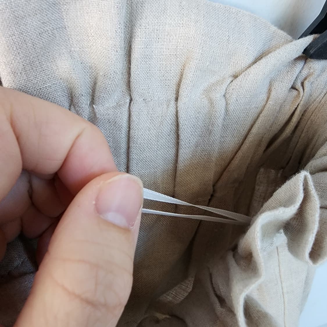 명품 린넨 롱 스커트 진주 단추 상품이미지7