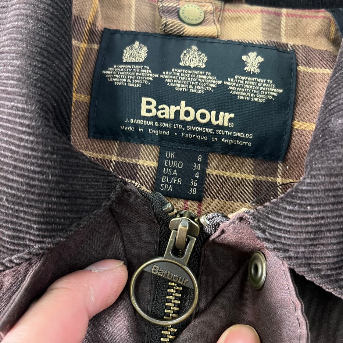 95 바버 비드넬 브라운 왁스 자켓 상품이미지3