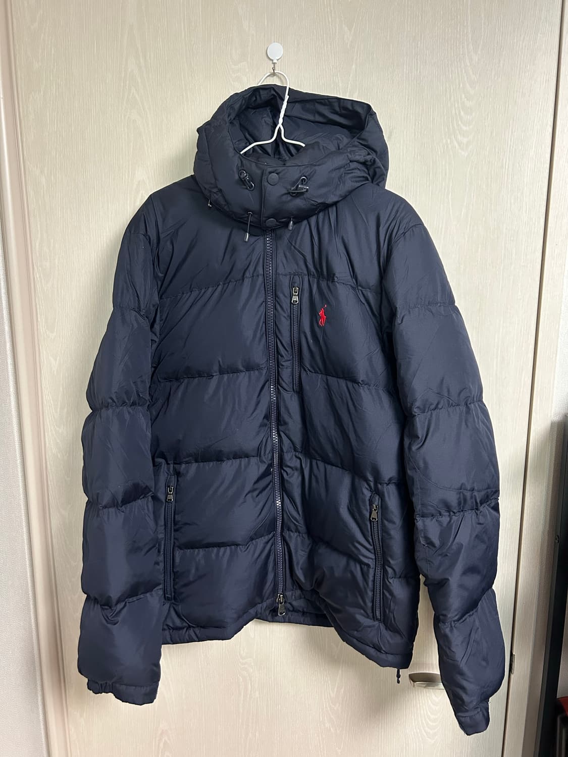 폴로 랄프로렌 후드 다운 패딩 네이비 M사이즈 팜 상품이미지2