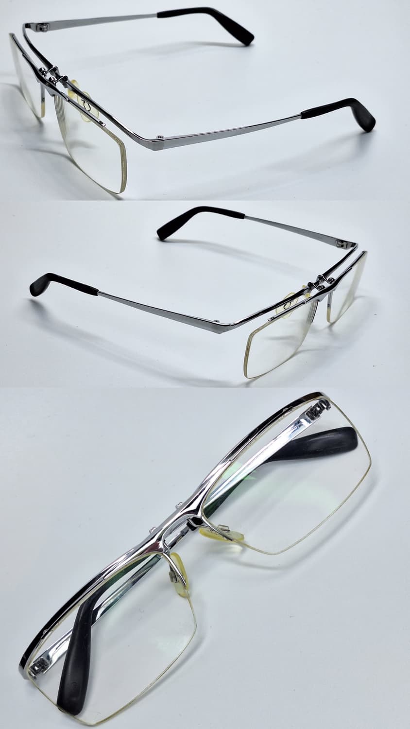 일본산 Fit-UPTE 티타늄 플립업 반무테 안경테 IPWH 실버 기능성 상품이미지2