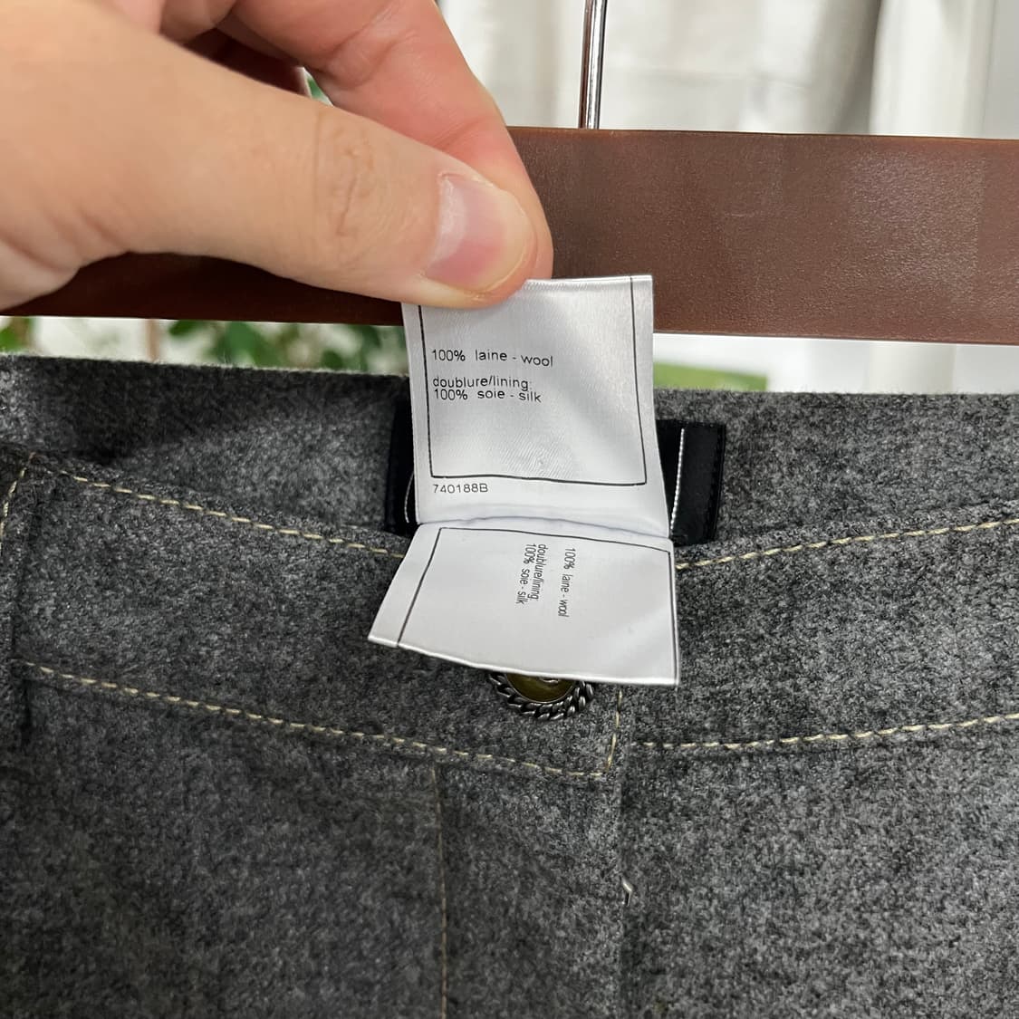 샤넬 우먼 스티치 울 와이드 팬츠 40 상품이미지5