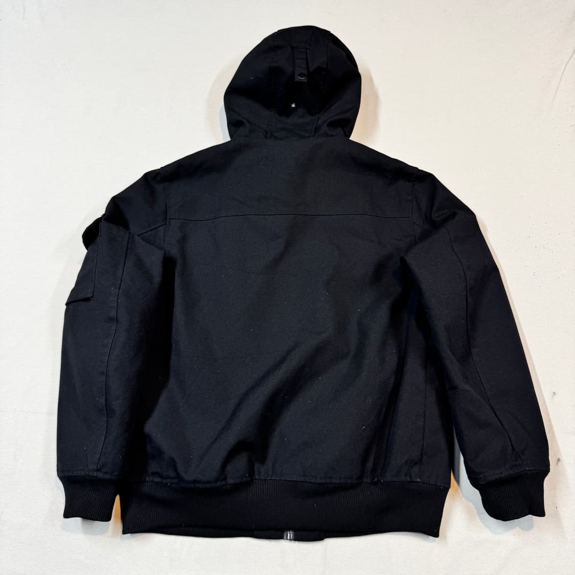 M) H&M 블랙 후드 퍼 패딩 점퍼 상품이미지5