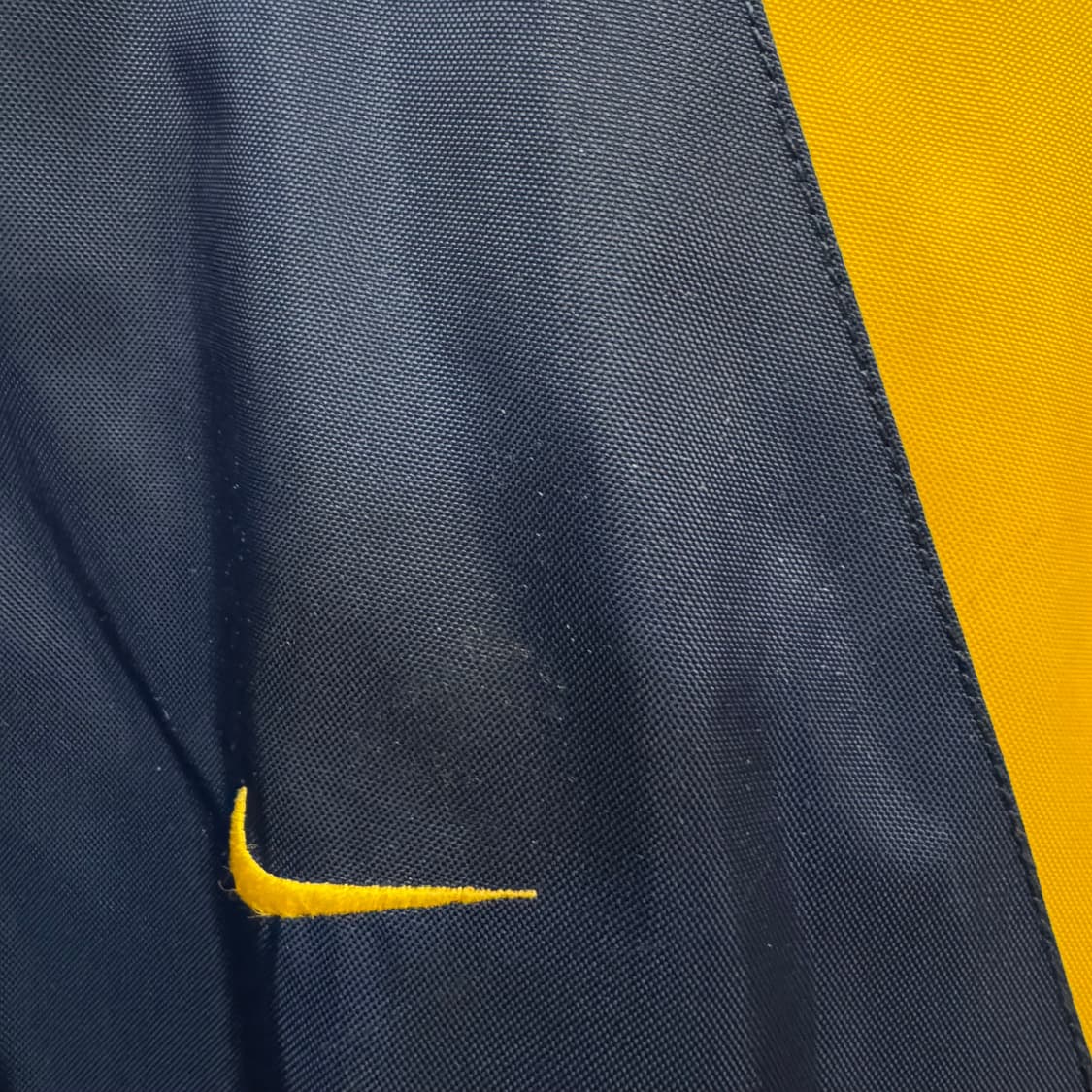00s 나이키 올드스쿨 나일론 점퍼 옐로우 배색 라인 포인트 네이비 상품이미지7