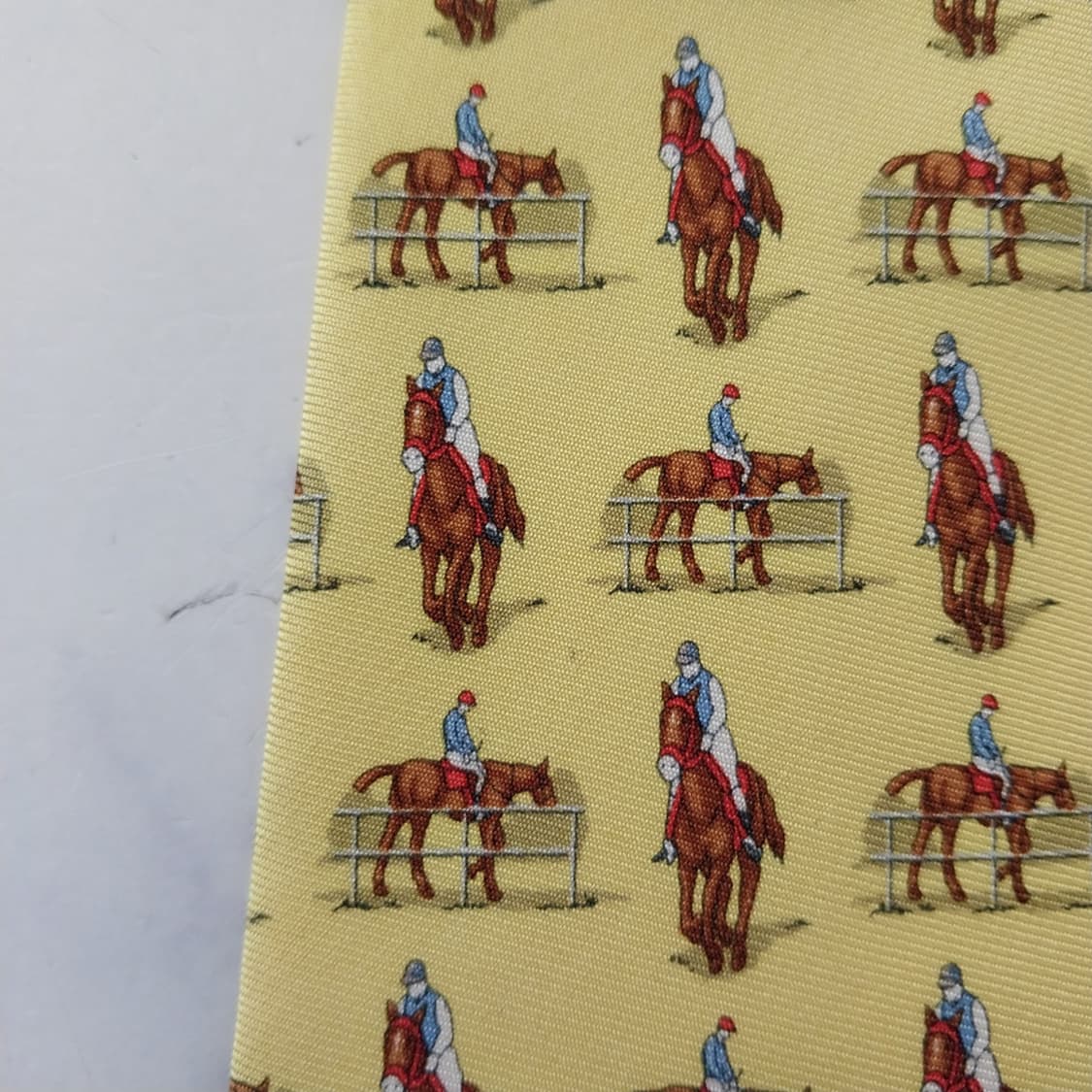 폴로 랄프로렌 옐로우 승마 패턴 넥타이 9.1cm A+~A등급 K2594 상품이미지10