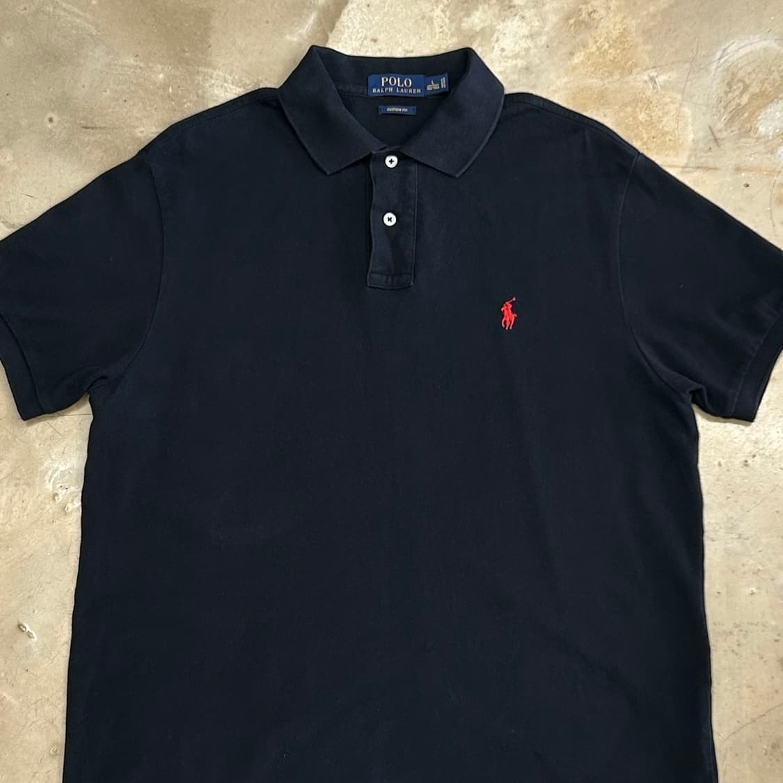 L 폴로랄프로렌 커스텀핏 블랙 카라 반팔티 상품이미지1