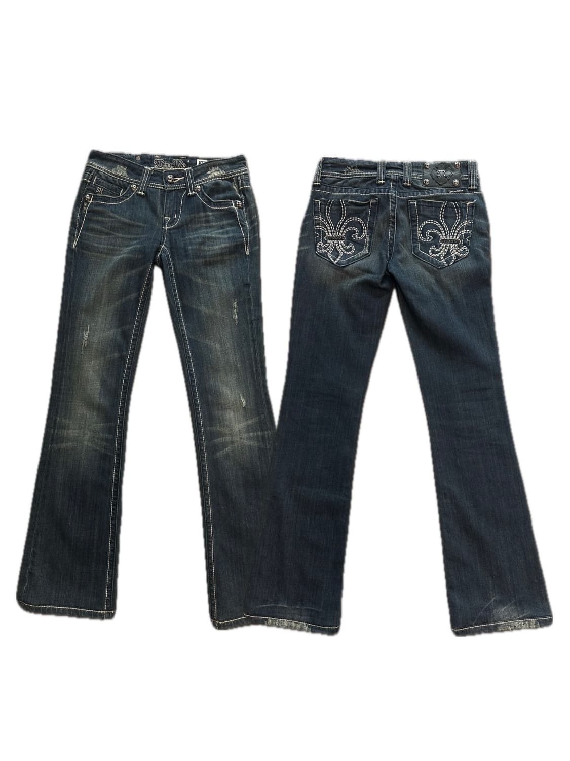 미스미 디테일 백패치 부츠컷 데님팬츠 y2k 펑크 상품이미지1